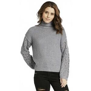 NWT Universal Thread Purple Turtleneck Crewneck Detail Pullover Sweater Cotton L